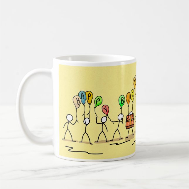 'Happy Birthday' Coffee Mug (Left)