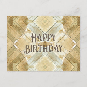 Happy Birthday Coffee stained ledger Postcard