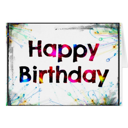 Happy Birthday (color burst) Card | Zazzle