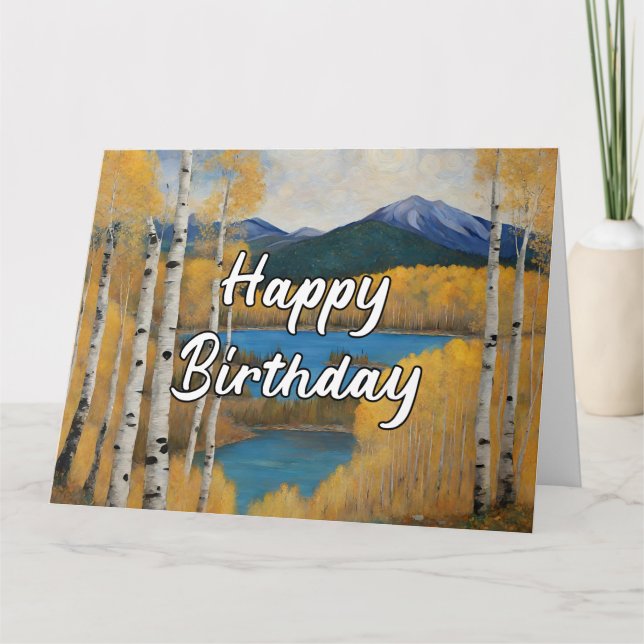 Happy Birthday Colorado Mountain Lake  Card (Front)