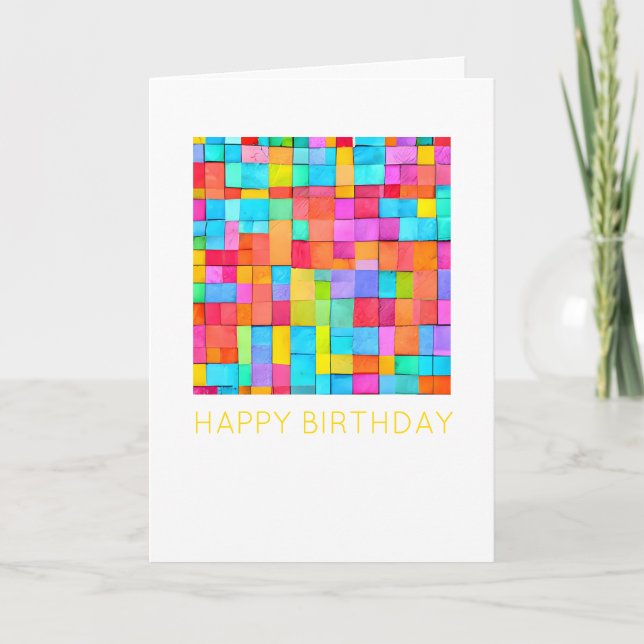 HAPPY BIRTHDAY Colorful Abstract Art Fun Card (Front)