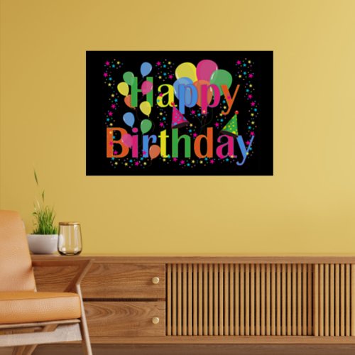 Happy Birthday colorful and festive Poster