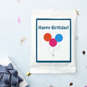 Happy Birthday Colorful Balloons Cartoon Hot Chocolate Drink Mix