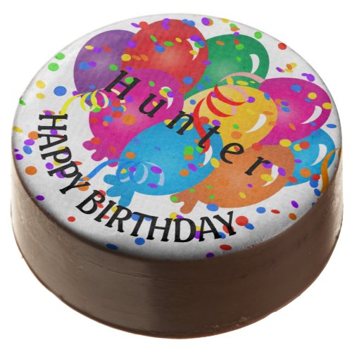 Happy Birthday Colorful Balloons Chocolate Covered Oreo