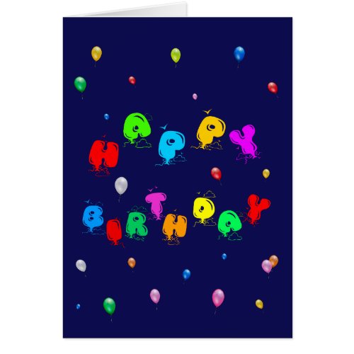 Happy Birthday Colorful Balloons customizable