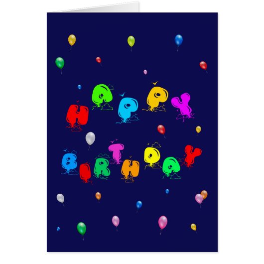 Happy Birthday Colorful Balloons customizable (Front)