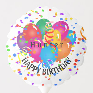 Happy Birthday Colorful Balloons on White 🎂
