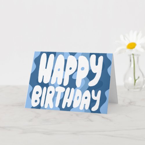 HAPPY BIRTHDAY Colorful Bubble Letters CUSTOM Bday Card