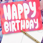 HAPPY BIRTHDAY Colorful Bubble Letters CUSTOM Bday Postcard<br><div class="desc">Hand made card for you! Customize with your own text or change the colors. Check my shop for lots more colors and designs or let me know if you'd like something custom!</div>