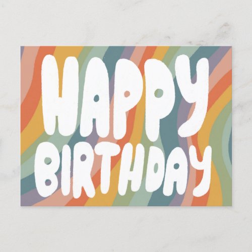 HAPPY BIRTHDAY Colorful Bubble Letters CUSTOM  Postcard