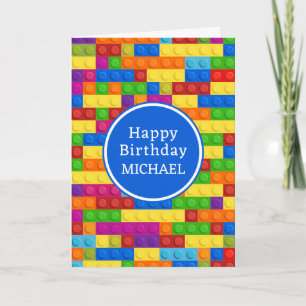 Happy Birthday Colorful Building Block Card