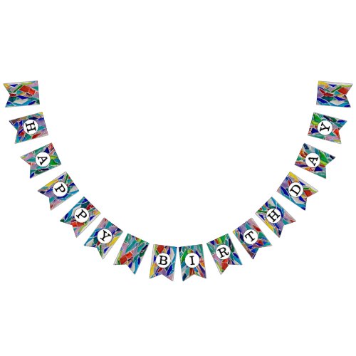 Happy Birthday Colorful Bunting Flags