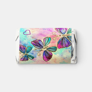 Happy Birthday - Colorful Butterflies - Watercolor Hershey's Miniatures