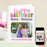 Happy Birthday Colorful Candles Cute Photo Card