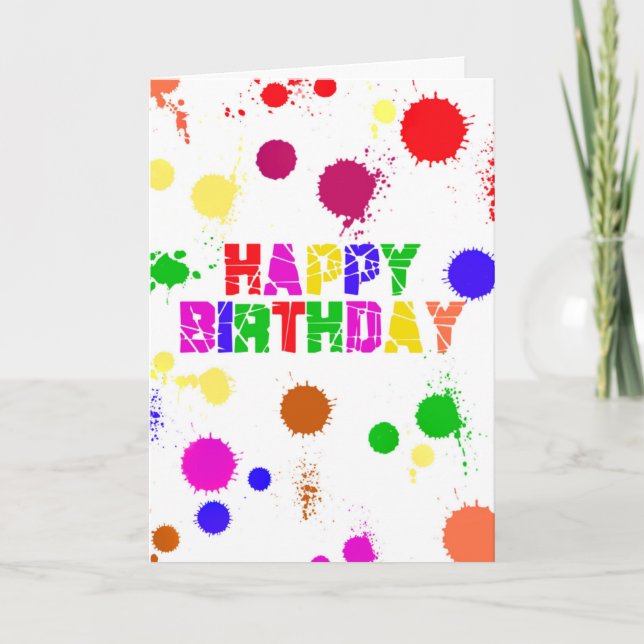 Happy Birthday Colorful Card (Front)