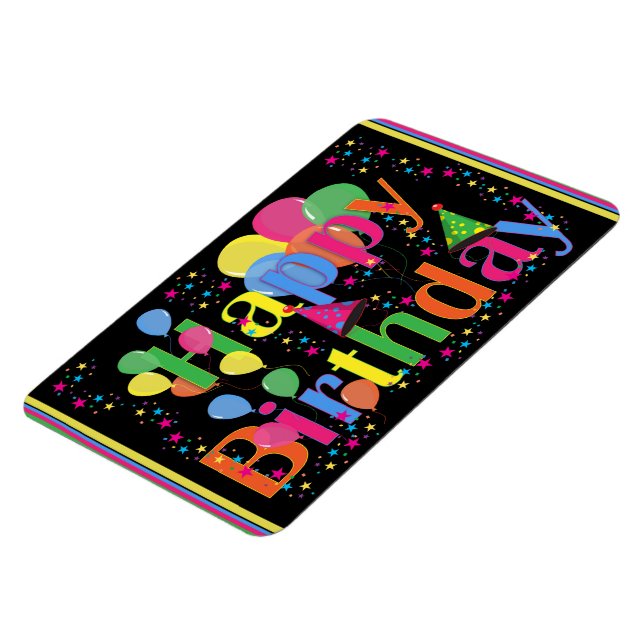 Happy Birthday Colorful Celebration Magnet (Left Side)