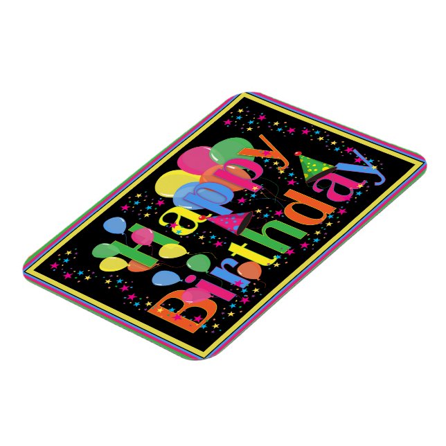 Happy Birthday Colorful Celebration Magnet (Left Side)