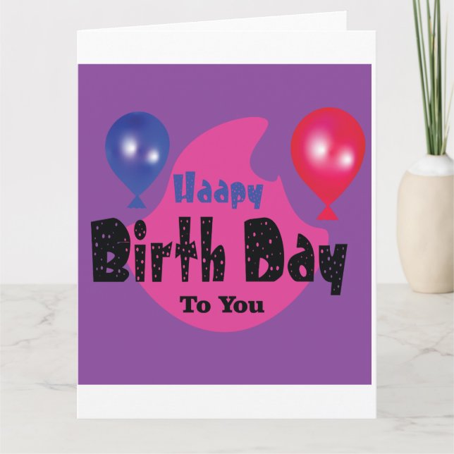 Happy Birthday – Colorful Celebration Party Design Card (Front)