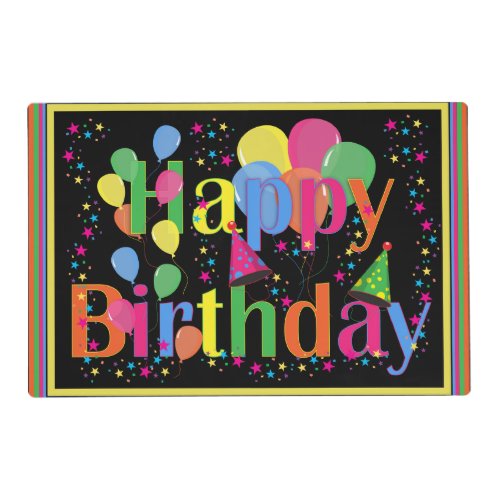 Happy Birthday Colorful Celebration Placemat