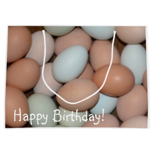 Happy Birthday Colorful Chicken Eggs Large Gift Bag