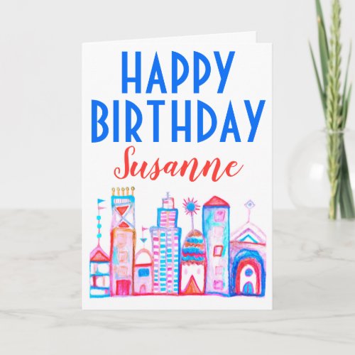 Happy Birthday Colorful Clown Town CUSTOMIZE IT Card