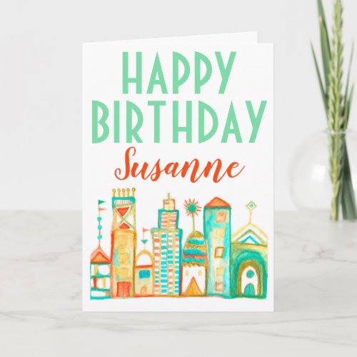 Happy Birthday Colorful Clown Town CUSTOMIZE IT Card