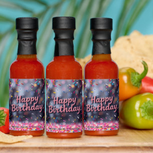 Happy Birthday Colorful Confetti & Sweets Hot Sauces