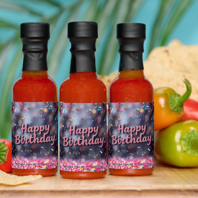 Happy Birthday Colorful Confetti & Sweets Hot Sauces (Multi)