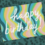 HAPPY BIRTHDAY Colorful Cool & Fun Stripes Postcard<br><div class="desc">Check out this sweet and colorful art,  hand made by me for you! Feel free to add your own text or change the colors. Visit my shop for more!</div>