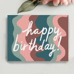 HAPPY BIRTHDAY Colorful Cool & Fun Wavy Stripes Postcard<br><div class="desc">Check out this sweet and colorful art,  hand made by me for you! Feel free to add your own text or change the colors. Visit my shop for more!</div>