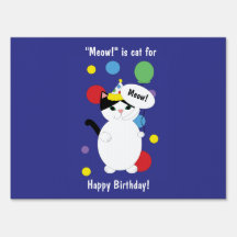 Happy Birthday Colorful Cute Cat Personalize