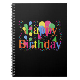 Happy Birthday, Colorful Design, Notebook