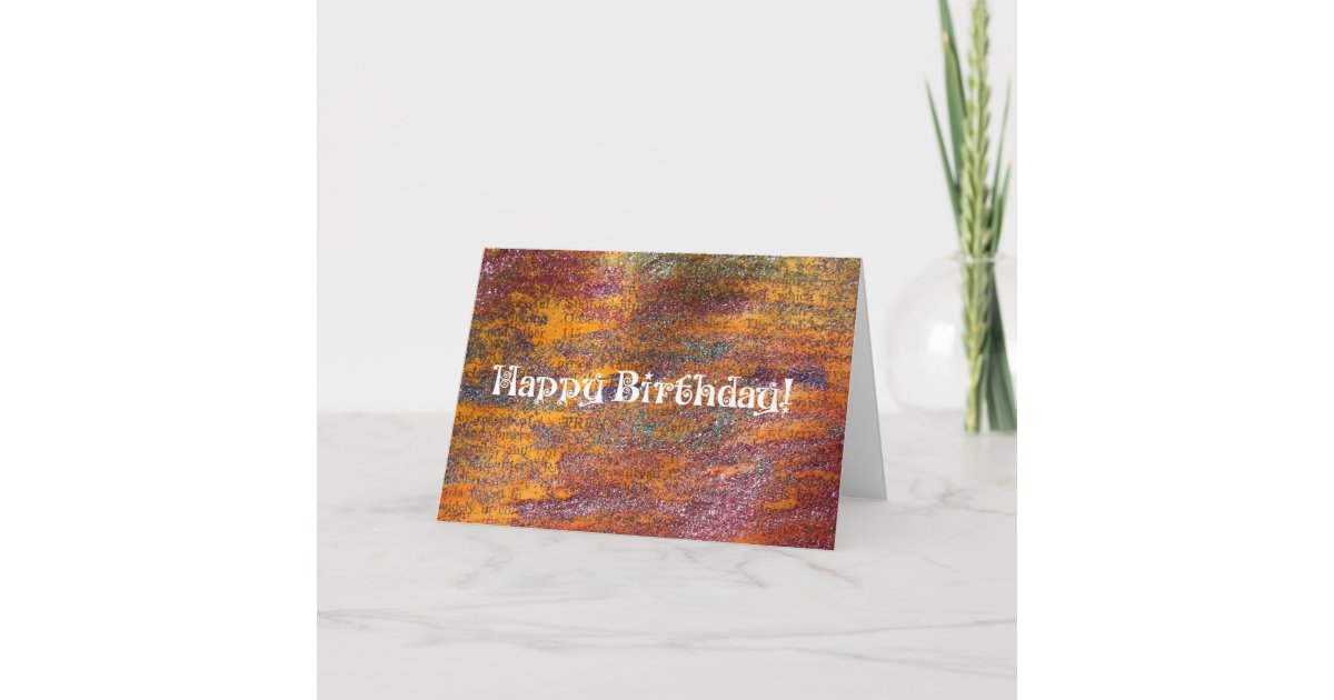Happy Birthday Colorful Glitter Card | Zazzle