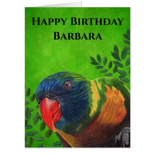 Happy Birthday Colorful Macaw Parrot in Leaves Card