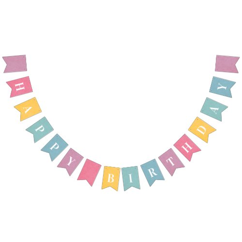 Happy Birthday Colorful Modern Bunting Flags