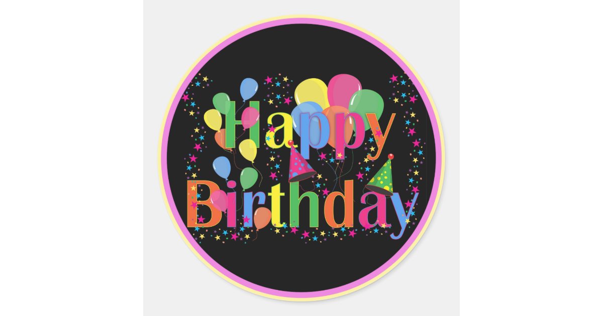 Colorful Birthday Balloons Stickers