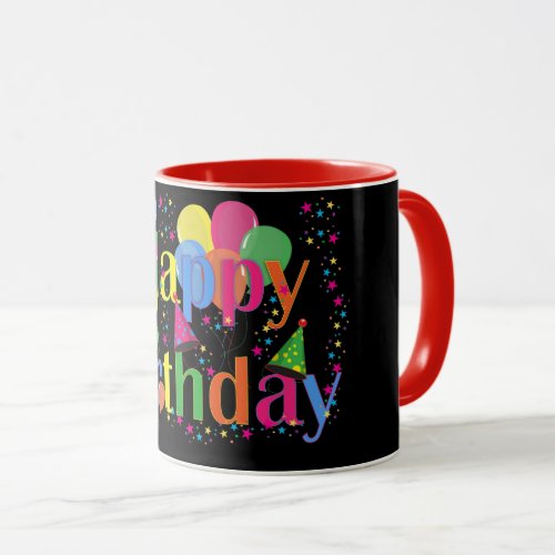 Happy Birthday colorful party design Mug