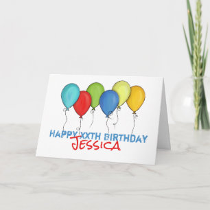 Happy Birthday Colorful Rainbow Balloons Confetti Card