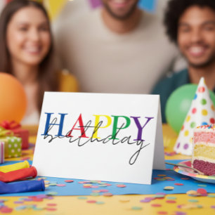  Happy Birthday Colorful Simple  Card