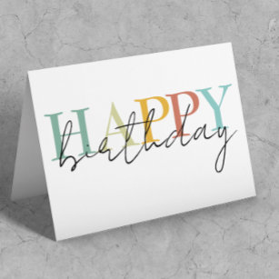  Happy Birthday Colorful Simple  Card