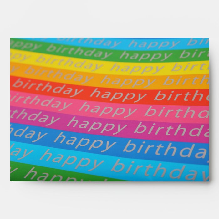 Happy birthday colorful stripes envelopes