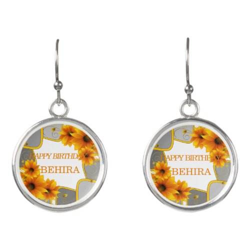 Happy birthday Colorful sunflowers Earrings