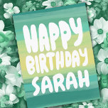 HAPPY BIRTHDAY Colorful Watercolor Stripes CUSTOM Postcard<br><div class="desc">Hand made card for you! Customize with your own text or change the colors. Check my shop for lots more colors and designs or let me know if you'd like something custom!</div>