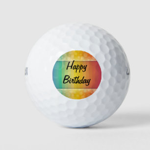 Happy Birthday, colors of the rainbow Golf Balls
