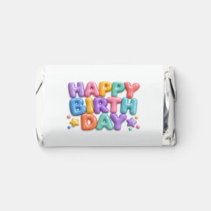 Happy Birthday Colourful Bubble Glass Design Hershey's Miniatures