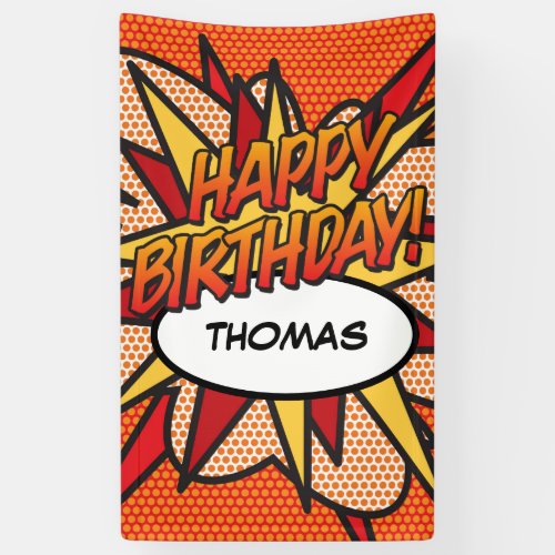 HAPPY BIRTHDAY Comic Book Pop Art Banner