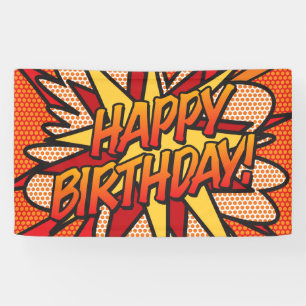 HAPPY BIRTHDAY Comic Book Pop Art Banner