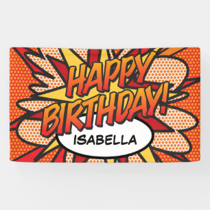 HAPPY BIRTHDAY Comic Book Pop Art Banner
