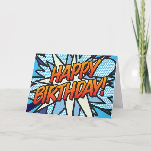 HAPPY BIRTHDAY Comic Book Pop Art Card