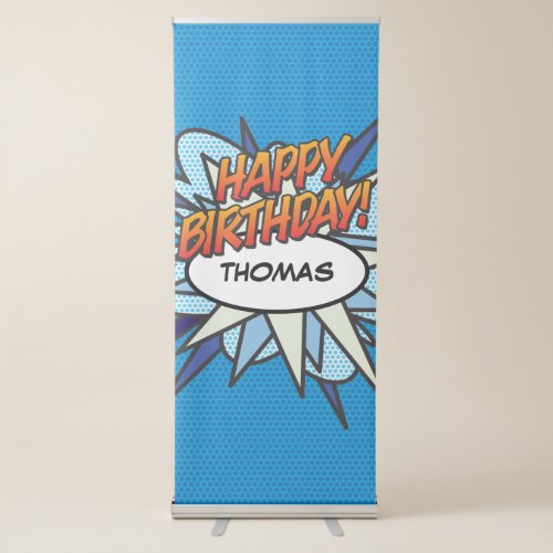 HAPPY BIRTHDAY Comic Book Pop Art Retractable Banner